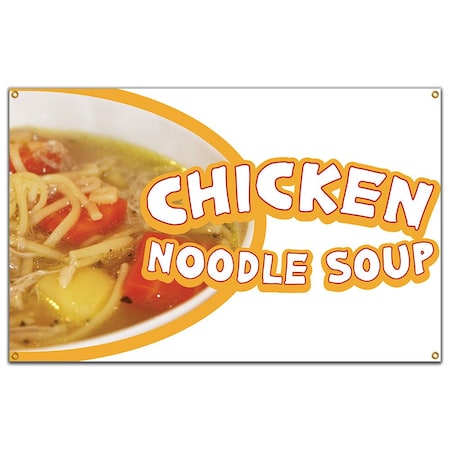 Chicken Noodle Soup Banner Concession Stand Food Truck Single Sided